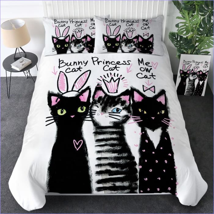 Trio Gatitos Negros Funda Nórdica