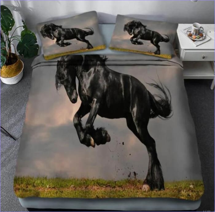 Funda Nórdica Elegante Caballo Negro