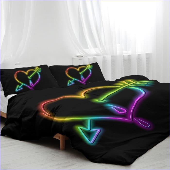Corazón De Neón Multicolor Funda Nórdica