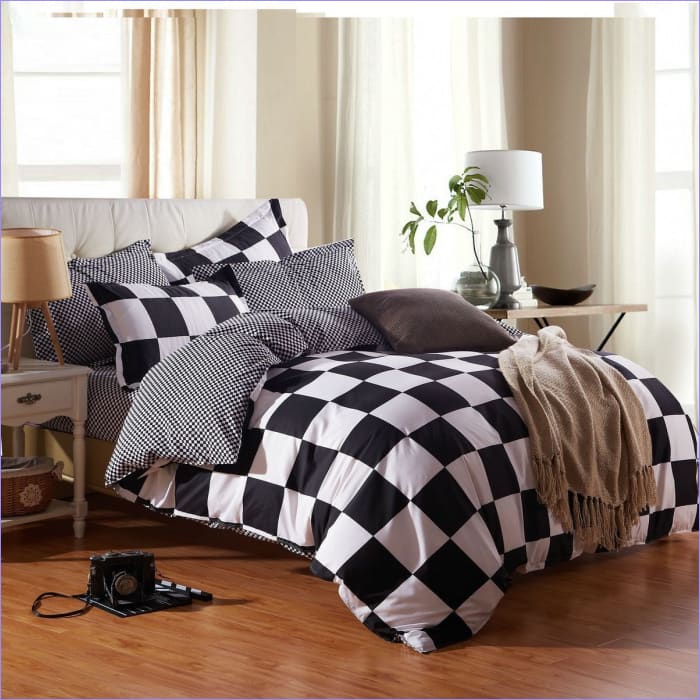 Tablero De Ajedrez Blanco Y Negro Funda Nórdica