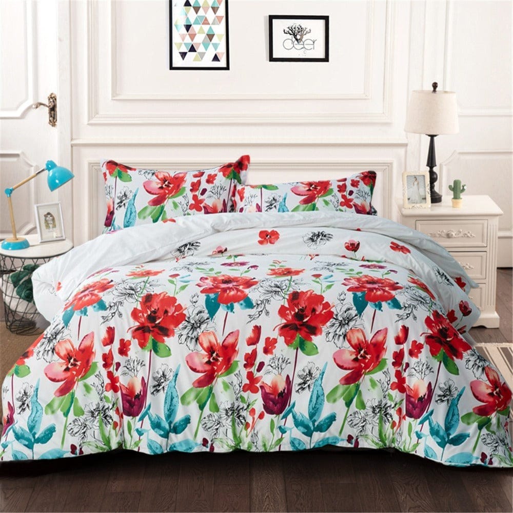 Flores Rojas Funda Nórdica