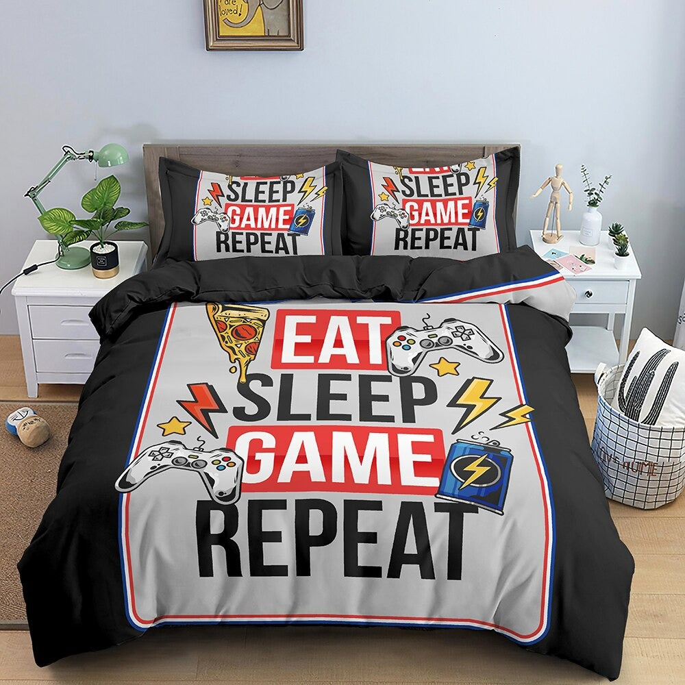Gamer Eat Sleep Game Repetir Funda Nórdica