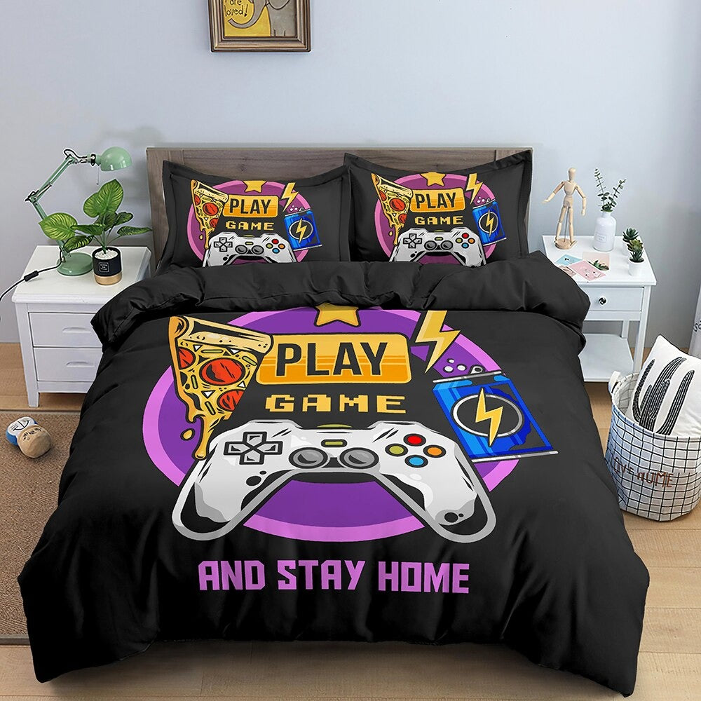 Funda Nórdica Gamer Play Game And Stay Home
