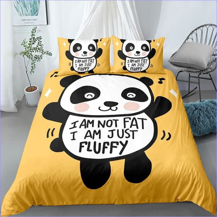 Panda Gordo Amarillo Funda Nórdica