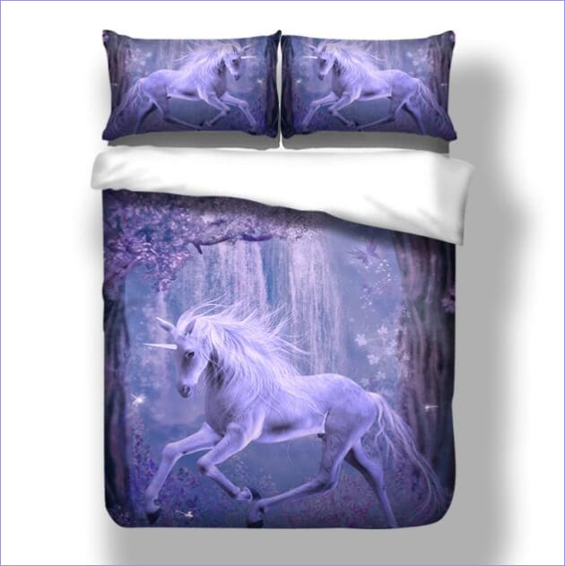 Funda Nórdica Unicornio Salvaje Púrpura