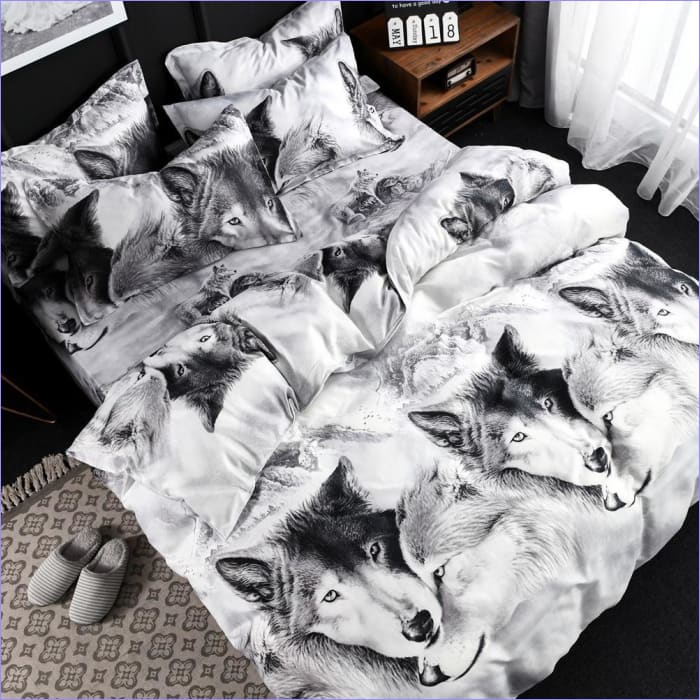 Lobo Blanco Y Negro Funda Nórdica