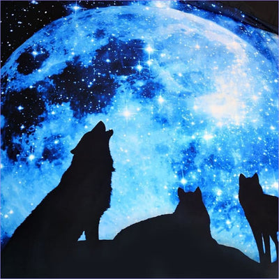 Lobo Y Luna Azul Funda Nórdica