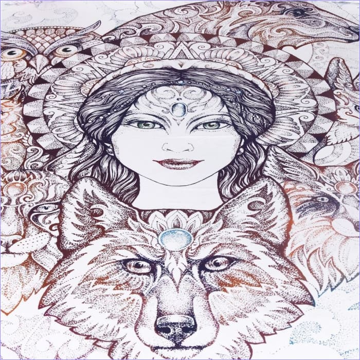 Lobo Estilo Bohemio Funda Nórdica