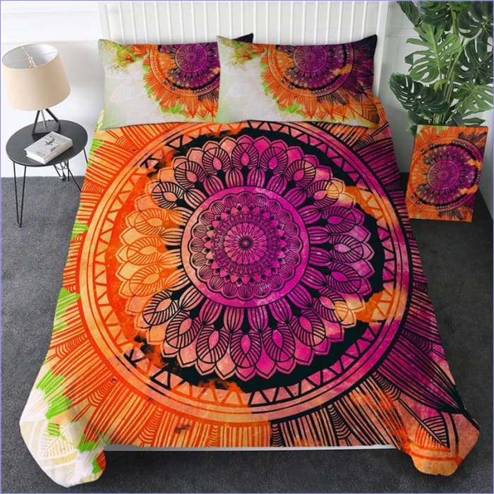 Mandala Indio Naranja Funda Nórdica