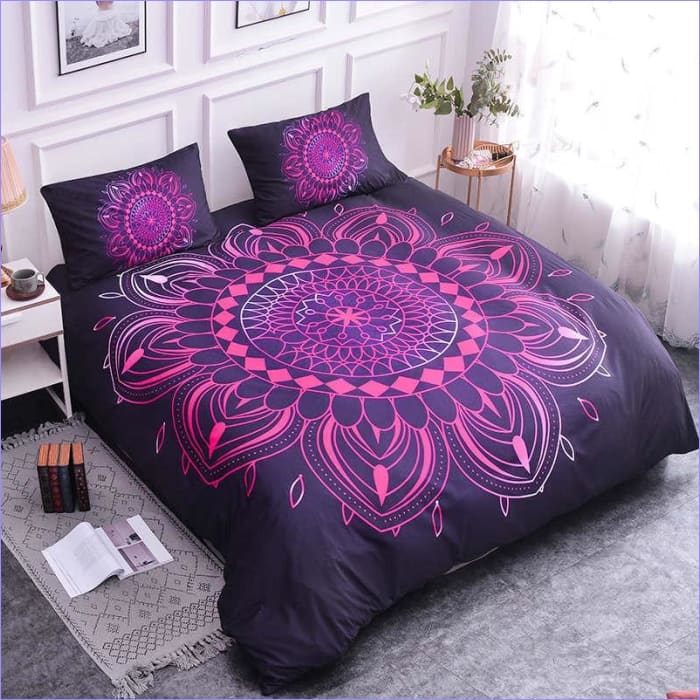 Mandala Morado Oscuro Funda Nórdica