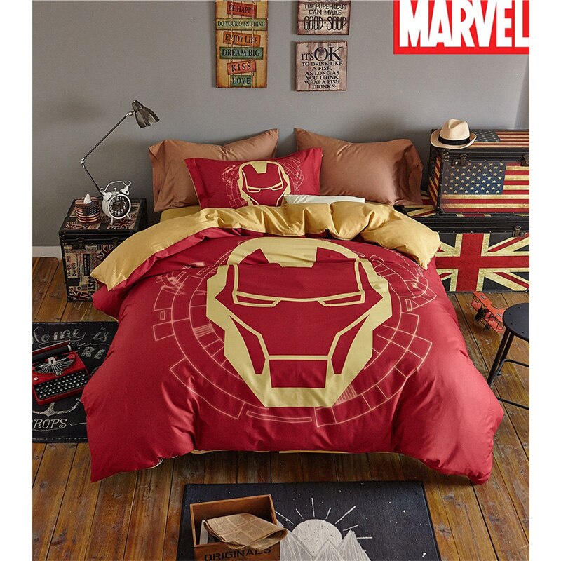 Funda Nórdica Casco Marvel Iron Man 100% Algodón