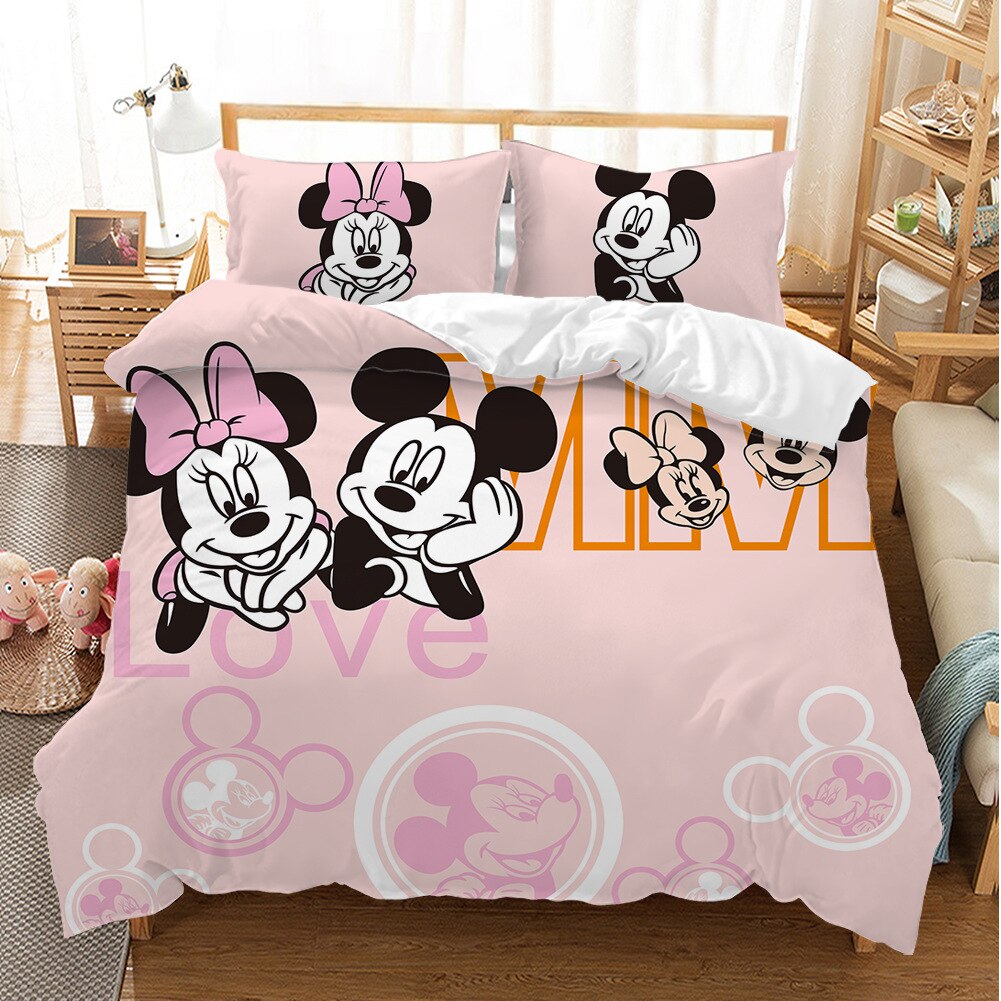 Mickey Y Minnie Rosa Funda Nórdica