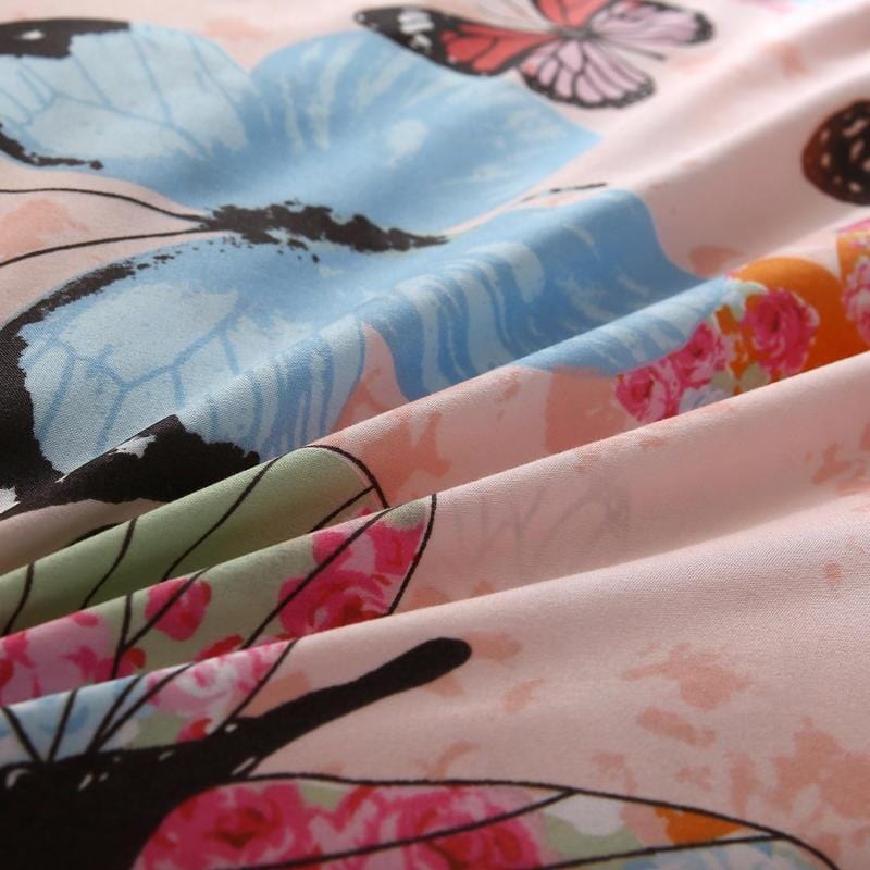 Funda Nórdica Doble Mariposa Rosa