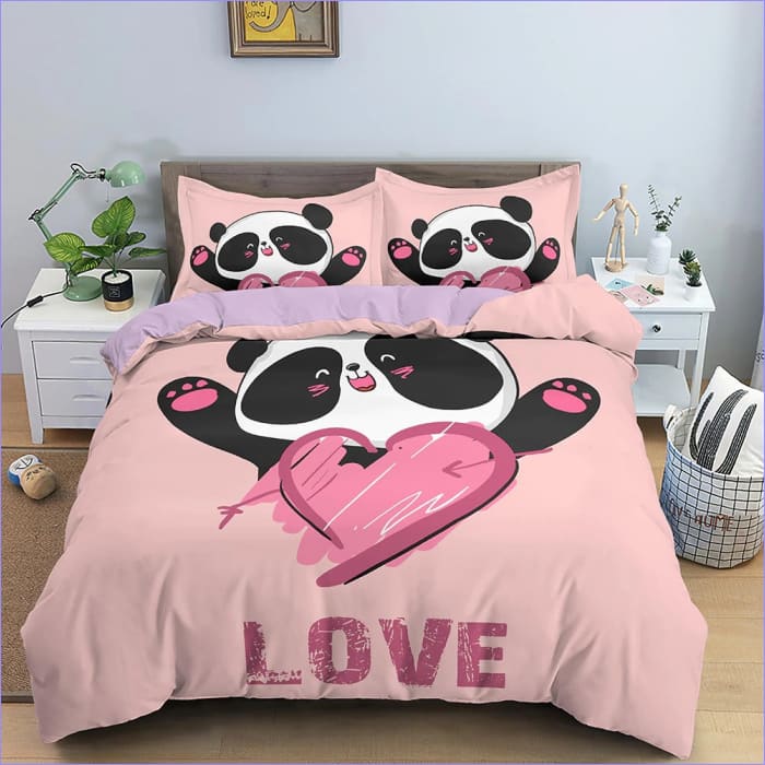 Amor De Panda Rosa Funda Nórdica