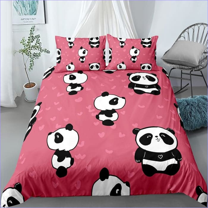 Funda Nórdica Pequeño Panda Rosa