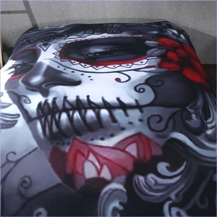 Funda Nórdica Calavera Mujer Con Maquillaje