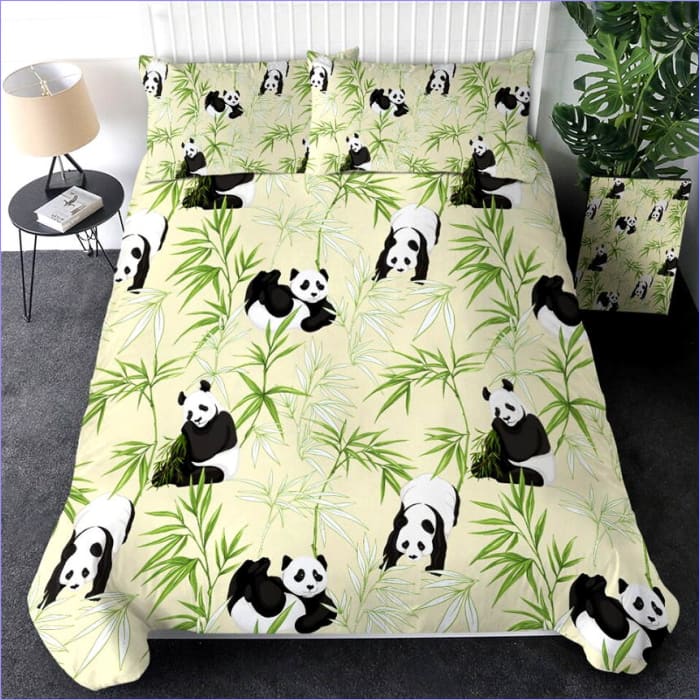 Panda Bambú Verde Funda Nórdica