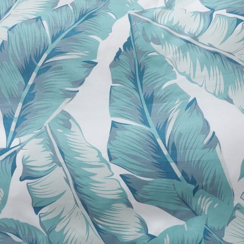 Funda Nórdica Verde Y Blanca Flores Tropicales