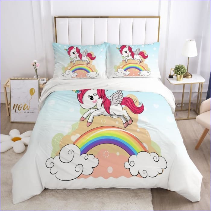 Pequeño Unicornio Arcoiris Funda Nórdica