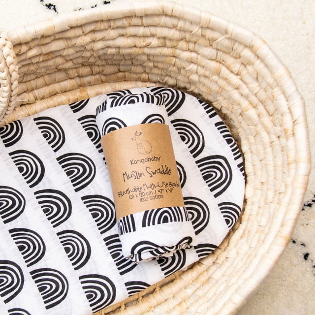 Blanco Bebé Cuadros Blanco Medio Círculo Negro