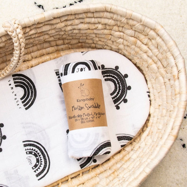 Manta De Bebé Blanca Y Negra