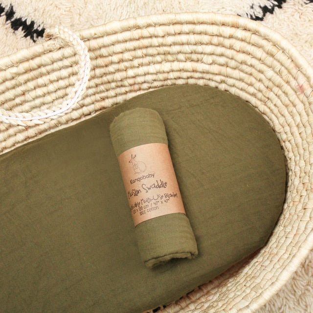 Manta Bebé Verde Caqui